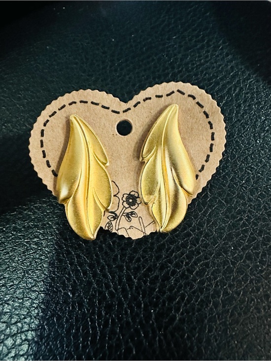 Unknownn Jewelry - Gold Leaf Drop Earrings for Women